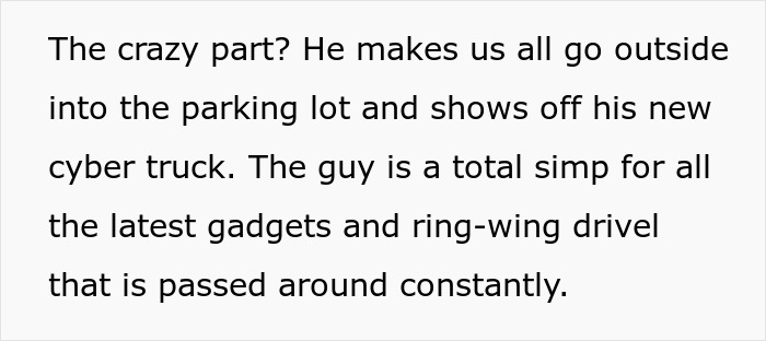 Workers forced to admire boss’s new truck before being told their pay is late, sparking frustration among employees. Workers forced to admire boss’s new truck before being told their pay is late, sparking frustration among employees.