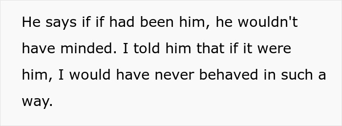 Text excerpt showing a conversation about behavior differences involving a wife scared and bruised in ER. Text excerpt showing a conversation about behavior differences involving a wife scared and bruised in ER.