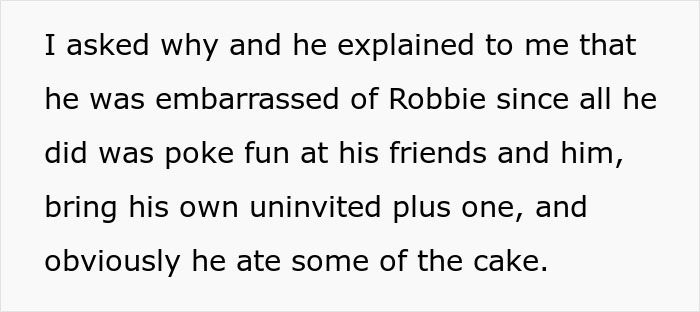 Text discussing a lady excluding nephew from son's birthday after past issues, facing accusations of fatphobia. Text discussing a lady excluding nephew from son's birthday after past issues, facing accusations of fatphobia.