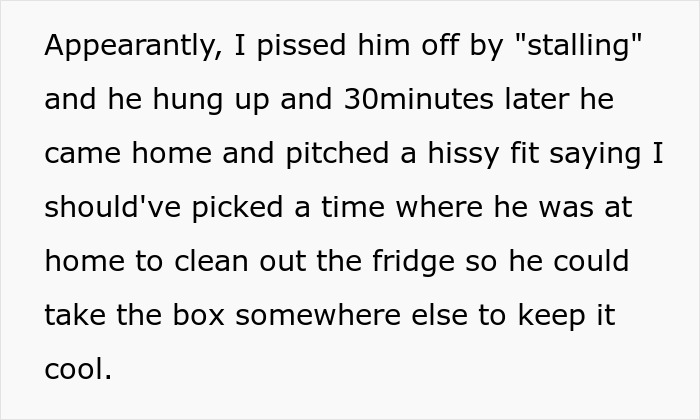 Husband guards box of olives like gold, upset after wife cleans fridge without his permission. Husband guards box of olives like gold, upset after wife cleans fridge without his permission.