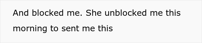 Text message screenshot about someone being unblocked after booking wedding venue years in advance and pregnant sister's demand. Text message screenshot about someone being unblocked after booking wedding venue years in advance and pregnant sister's demand.