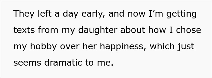Text message about a guy prioritizing his miniature wargaming studio over his daughter and her fiancé’s happiness. Text message about a guy prioritizing his miniature wargaming studio over his daughter and her fiancé’s happiness.