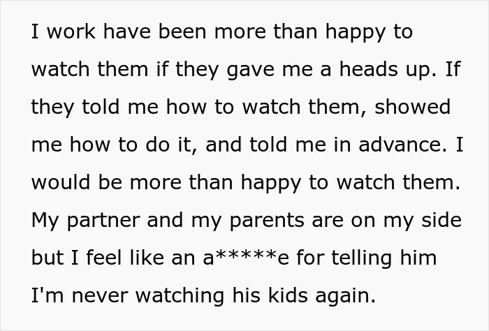 Text message discussing frustration after being duped into extended babysitting, capturing babysitting nightmare experience. Text message discussing frustration after being duped into extended babysitting, capturing babysitting nightmare experience.