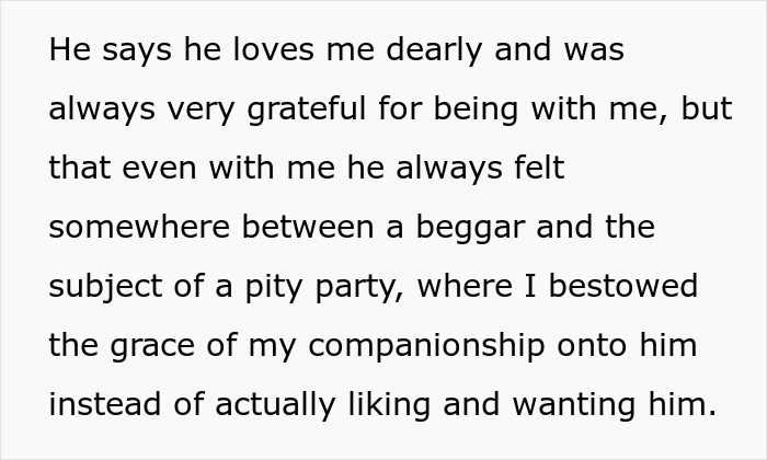 Text excerpt discussing a woman's feelings about her husband's gratitude and emotional distance after being hit on for the first time. Text excerpt discussing a woman's feelings about her husband's gratitude and emotional distance after being hit on for the first time.