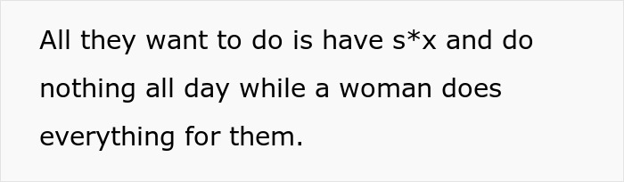Text stating frustration with men wanting sex and doing nothing while a woman does everything, reflecting a tired mom's struggle. Text stating frustration with men wanting sex and doing nothing while a woman does everything, reflecting a tired mom's struggle.