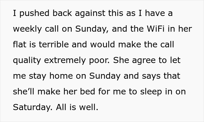 Text excerpt about a guy’s GF planning a steamy weekend and conflict with roomie over staying at their home. Text excerpt about a guy’s GF planning a steamy weekend and conflict with roomie over staying at their home.