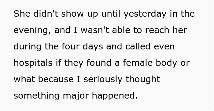Text about sister promises to return after lunch but leaves 18YO with two kids for four days, causing concern. Text about sister promises to return after lunch but leaves 18YO with two kids for four days, causing concern.