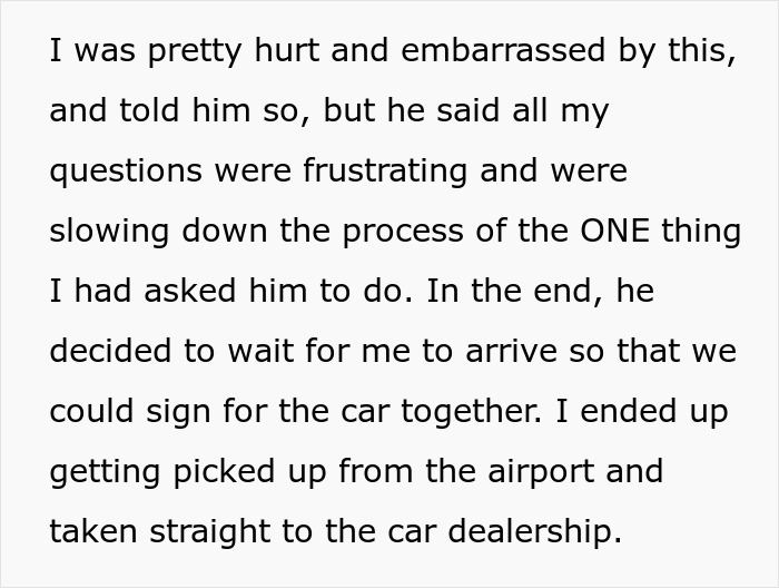 Text excerpt describing a woman hurt and embarrassed as husband fails a task during their cross-country move process. Text excerpt describing a woman hurt and embarrassed as husband fails a task during their cross-country move process.