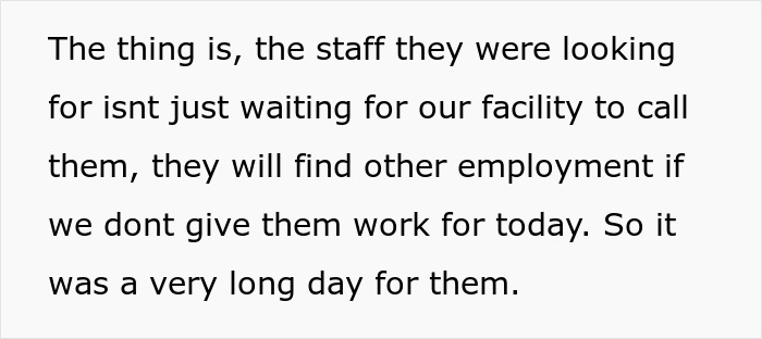 Medical facility staff face a long day and challenges after a worker follows a new policy causing operational issues. Medical facility staff face a long day and challenges after a worker follows a new policy causing operational issues.