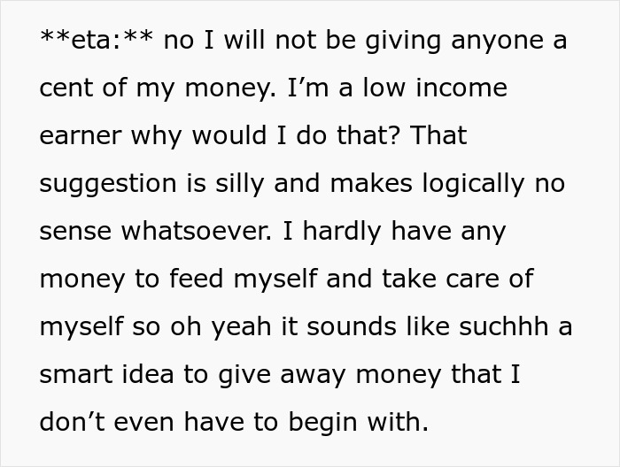 Text message expressing frustration about low income and refusing to give money, highlighting a tired mom dealing with unwanted family issues. Text message expressing frustration about low income and refusing to give money, highlighting a tired mom dealing with unwanted family issues.