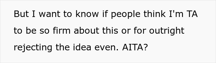Text post asking if the person is wrong for firmly rejecting dad’s demand to name grandbaby after late wife. Text post asking if the person is wrong for firmly rejecting dad’s demand to name grandbaby after late wife.