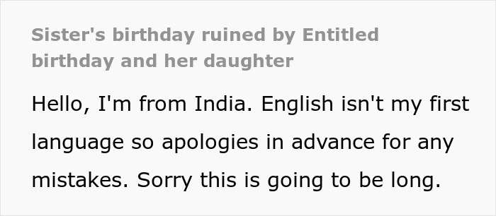 Girl’s 11th birthday celebration disrupted as visiting relatives demand cake, gifts, and full attention from the family.