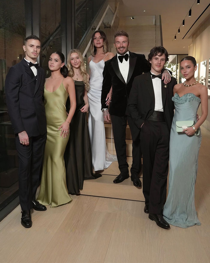 David Beckham and family dressed elegantly at his 50th birthday party amid major family feud photos. David Beckham and family dressed elegantly at his 50th birthday party amid major family feud photos.