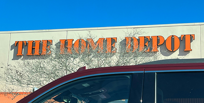 Car parked outside The Home Depot on a clear day, relating to boyfriend fakes a proposal SEO concept. Car parked outside The Home Depot on a clear day, relating to boyfriend fakes a proposal SEO concept.