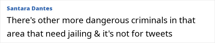 Comment discussing the injustice of jailing a father of four with only 37 followers over a deleted tweet. Comment discussing the injustice of jailing a father of four with only 37 followers over a deleted tweet.