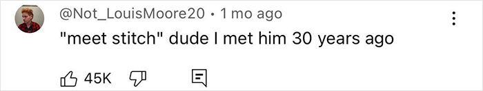 Social media comment reacting to changes in Stitch's character design, sparking Disney fans' outrage over live-action update. Social media comment reacting to changes in Stitch's character design, sparking Disney fans' outrage over live-action update.