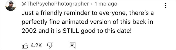 Screenshot of a social media comment defending the original animated version amid Disney fans' outrage over Lilo & Stitch character change. Screenshot of a social media comment defending the original animated version amid Disney fans' outrage over Lilo & Stitch character change.