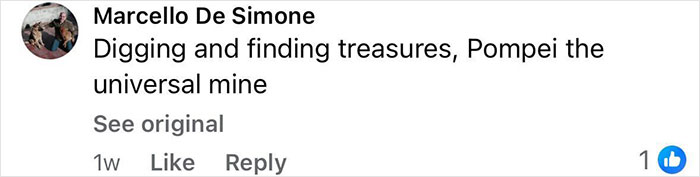 Comment by Marcello De Simone about digging and finding treasures in Pompeii, highlighting new Pompeii discovery and parents' tragic attempt. Comment by Marcello De Simone about digging and finding treasures in Pompeii, highlighting new Pompeii discovery and parents' tragic attempt.