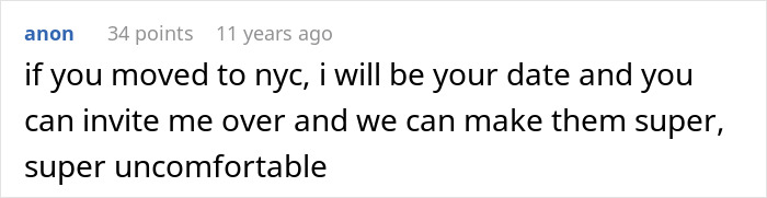 Alt text: Anonymous comment about being a date in NYC causing a super uncomfortable ex fiancé Valentine Day apartment situation. Alt text: Anonymous comment about being a date in NYC causing a super uncomfortable ex fiancé Valentine Day apartment situation.