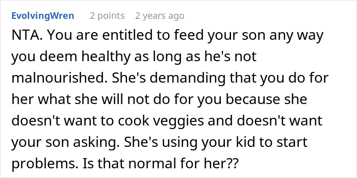 Son Starts Hating Mom’s Cooking After Tasting Veggies At Dad’s House, She Threatens Full Custody Son Starts Hating Mom’s Cooking After Tasting Veggies At Dad’s House, She Threatens Full Custody