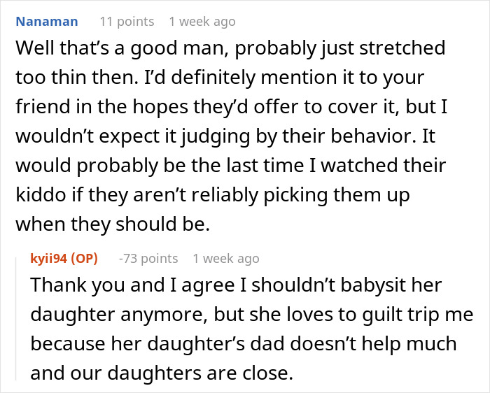 Reddit conversation about charging friend for daughter ruining furniture and the challenges of babysitting and trust issues. Reddit conversation about charging friend for daughter ruining furniture and the challenges of babysitting and trust issues.