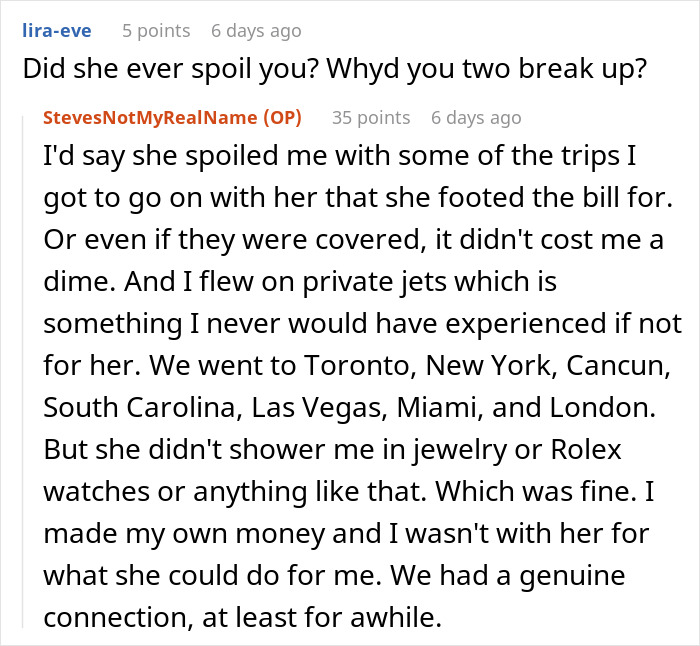 Forum post discussing what it was really like to date a famous actress, including travel and relationship insights.