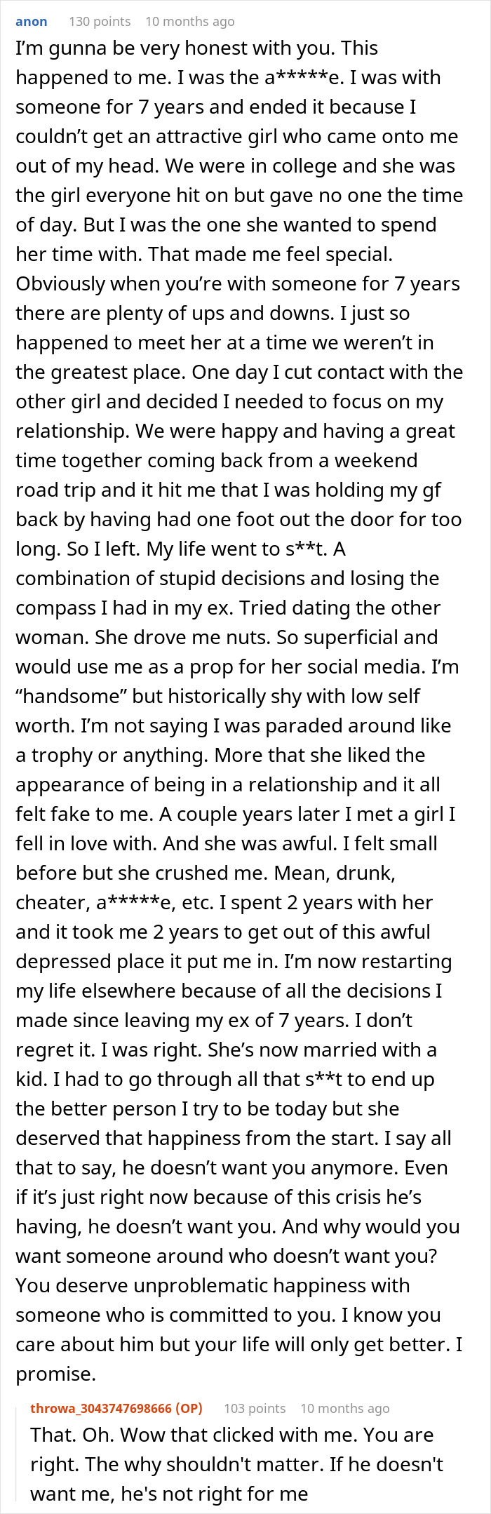 Alt text: Anonymous story about a woman's husband leaving her after being hit on for the first time in his life. Alt text: Anonymous story about a woman's husband leaving her after being hit on for the first time in his life.