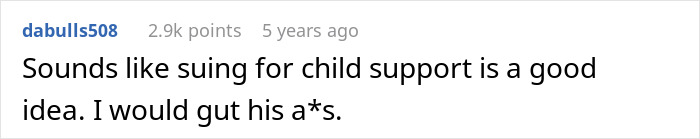 Comment about suing for child support and confronting boyfriend after finding out about his secret wife before birth. Comment about suing for child support and confronting boyfriend after finding out about his secret wife before birth.