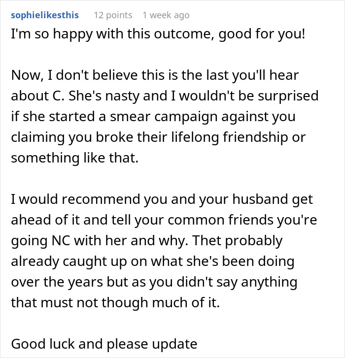Comment discussing a husband's childhood best friend, favor requests, and experiences of humiliation in a personal story. Comment discussing a husband's childhood best friend, favor requests, and experiences of humiliation in a personal story.