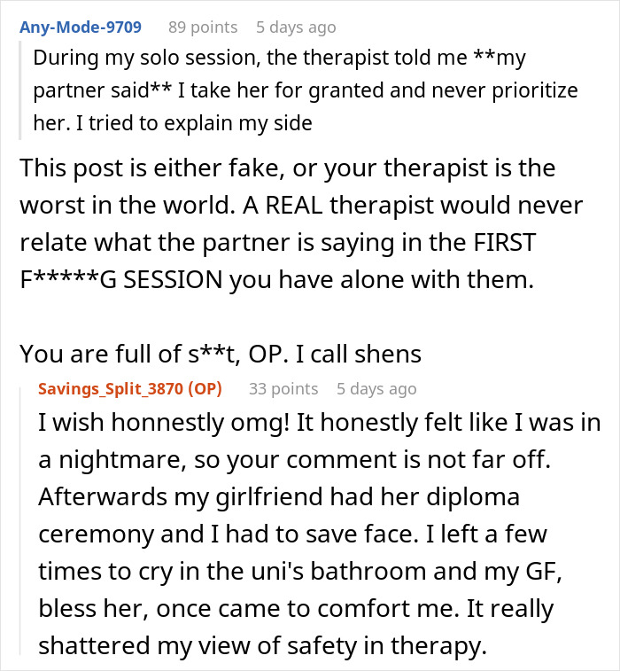 Couple in therapy session struggling with relationship issues, feeling betrayed and attacked by their own therapist. Couple in therapy session struggling with relationship issues, feeling betrayed and attacked by their own therapist.