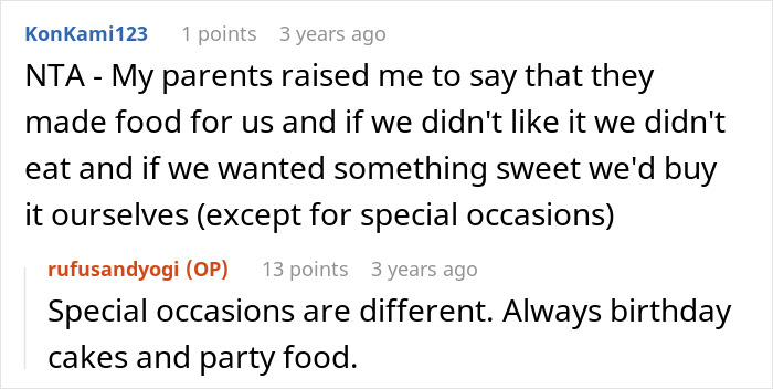 Reddit comments discussing parents making teen kids pay for their own junk food and family food rules. Reddit comments discussing parents making teen kids pay for their own junk food and family food rules.