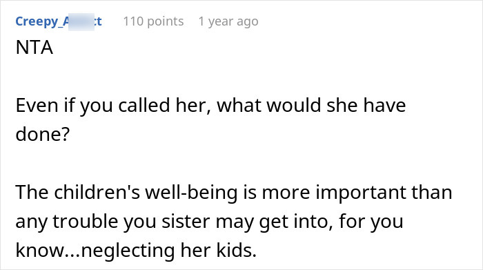 Comment discussing children's well-being and neglect, emphasizing the importance of protecting kids from neglectful parenting.