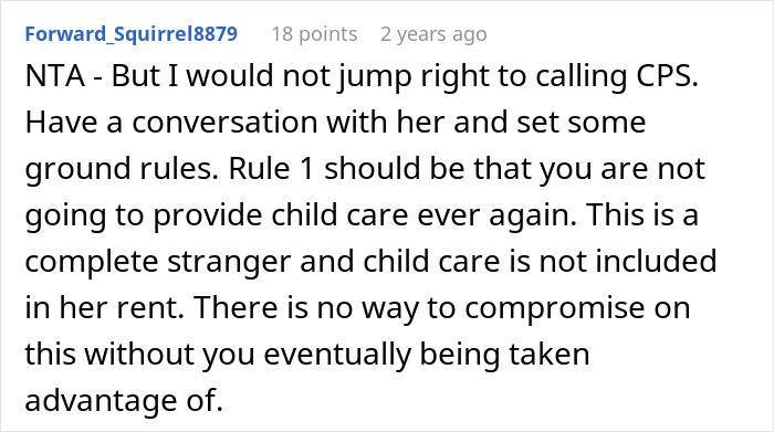 Reddit user advises on setting boundaries after woman abandons child with stranger roommate, citing work emergency. Reddit user advises on setting boundaries after woman abandons child with stranger roommate, citing work emergency.