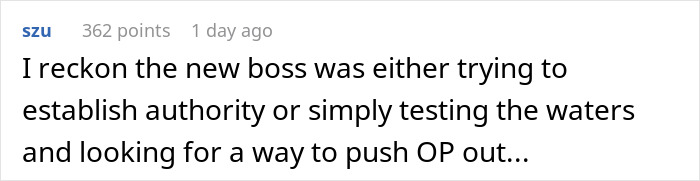 Comment discussing a boss accusing an employee of bullying by questioning, with the employee following rules strictly. Comment discussing a boss accusing an employee of bullying by questioning, with the employee following rules strictly.