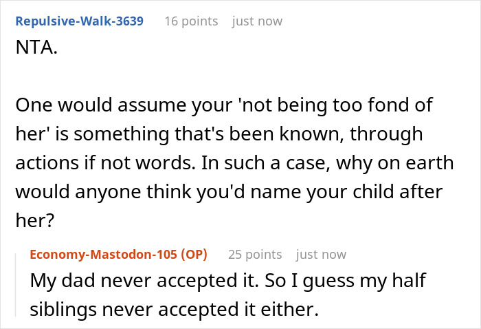 Text conversation about a dad seeing grandbaby as a sign from late wife and demanding baby be named after her. Text conversation about a dad seeing grandbaby as a sign from late wife and demanding baby be named after her.