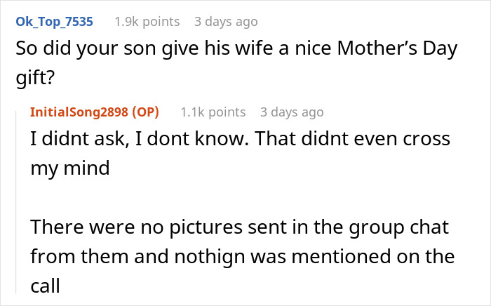 Online discussion about dog mom demanding equal treatment for Mother's Day gifts after being skipped by MIL. Online discussion about dog mom demanding equal treatment for Mother's Day gifts after being skipped by MIL.