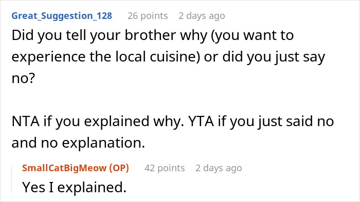 Man plans life-changing trip after cancer battle, reconsidering due to brother’s picky kids invited to join. Man plans life-changing trip after cancer battle, reconsidering due to brother’s picky kids invited to join.