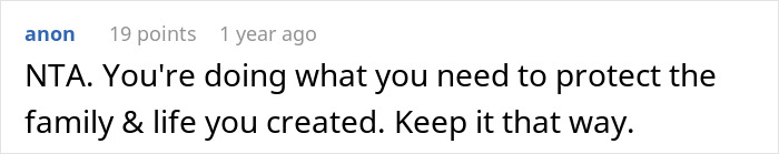 Comment from anonymous user supporting a husband and wife hiding their wealth from dysfunctional families for safety. Comment from anonymous user supporting a husband and wife hiding their wealth from dysfunctional families for safety.