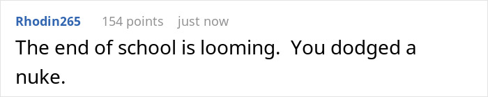 Screenshot of a social media comment discussing school ending, related to neighbor demands and babysitting responsibilities. Screenshot of a social media comment discussing school ending, related to neighbor demands and babysitting responsibilities.