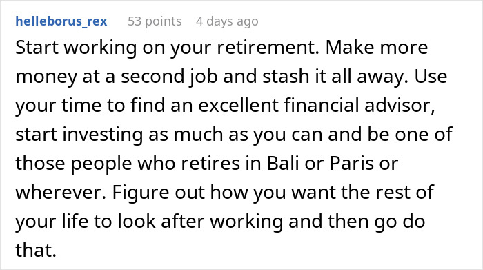 Reddit user shares advice on how an employee figures out to work only a week a month and improve financial freedom. Reddit user shares advice on how an employee figures out to work only a week a month and improve financial freedom.