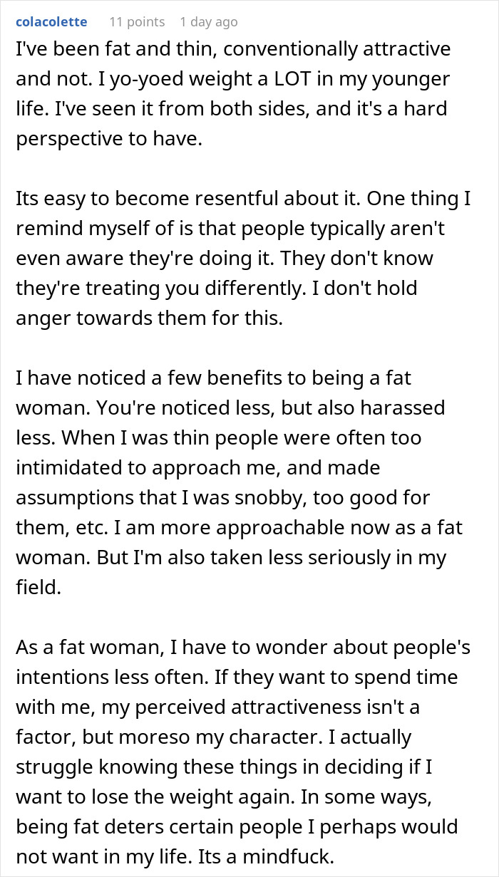 Alt text: Woman shares perspective on changes after losing pretty privilege and benefits of shifting attractiveness perception Alt text: Woman shares perspective on changes after losing pretty privilege and benefits of shifting attractiveness perception