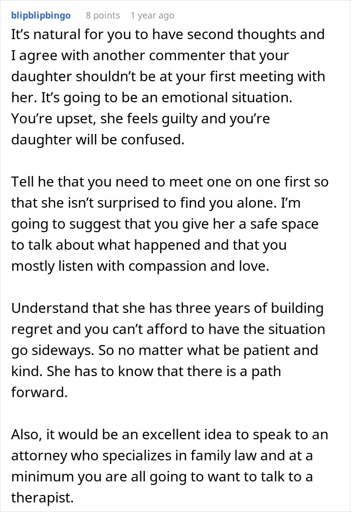 Commenter advising on how a man raising newborn alone can handle shock and forgiveness when his ex reappears three years later. Commenter advising on how a man raising newborn alone can handle shock and forgiveness when his ex reappears three years later.
