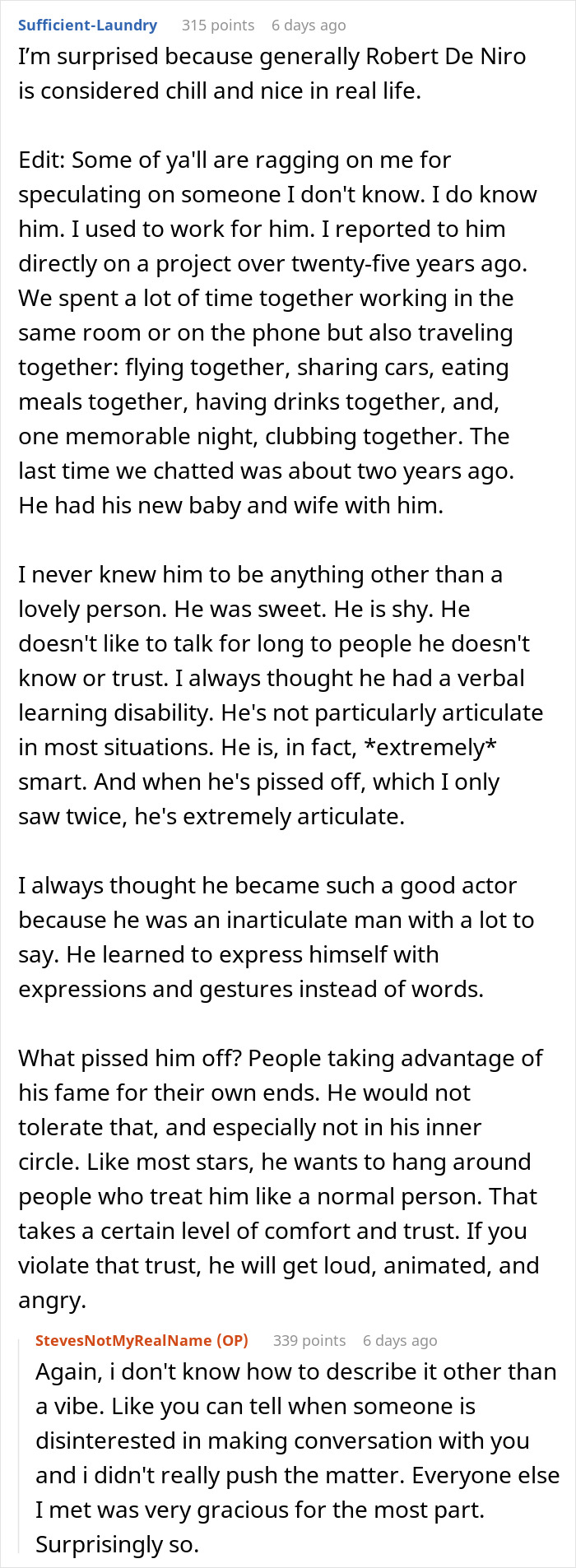 Reddit user sharing personal insights about dating a famous actress and the realities of fame and relationships.