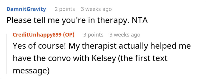 Screenshot of an online conversation showing a woman sharing how food talk triggers her due to her son’s autism.