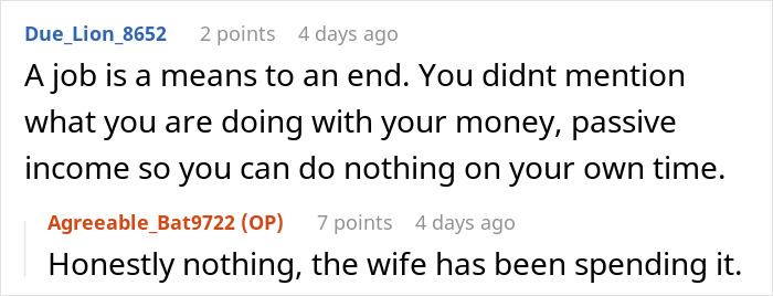 Online forum conversation about employee figures out how to only work a week a month and passive income discussion. Online forum conversation about employee figures out how to only work a week a month and passive income discussion.