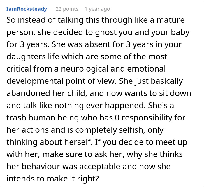 Comment discussing a man raising newborn alone, shocked by ex’s reappearance after three years, expressing forgiveness struggle. Comment discussing a man raising newborn alone, shocked by ex’s reappearance after three years, expressing forgiveness struggle.