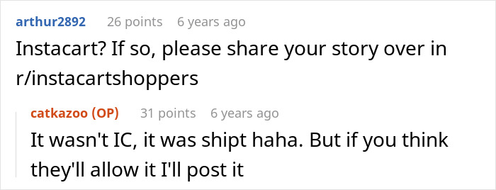 User comments discussing a grocery Karen refusing to pay extra items and demanding the shopper cover the bill online. User comments discussing a grocery Karen refusing to pay extra items and demanding the shopper cover the bill online.