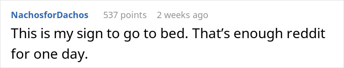 Reddit comment stating it's time to go to bed after seeing boyfriend’s secret scale for measuring number twos. Reddit comment stating it's time to go to bed after seeing boyfriend’s secret scale for measuring number twos.
