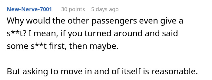 Comment on passenger moves seats on flight due to special needs kid's kicking, with others blaming the passenger nearby. Comment on passenger moves seats on flight due to special needs kid's kicking, with others blaming the passenger nearby.