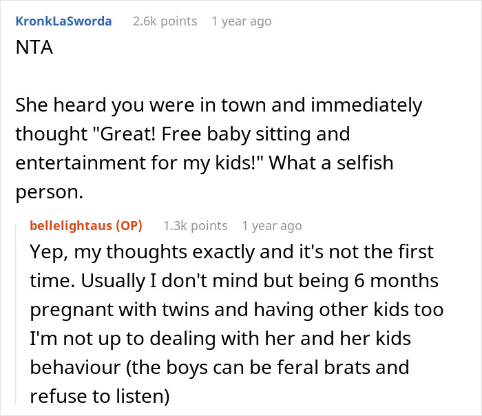 Online discussion about woman refusing to babysit step sister’s kids leading to family drama. Online discussion about woman refusing to babysit step sister’s kids leading to family drama.